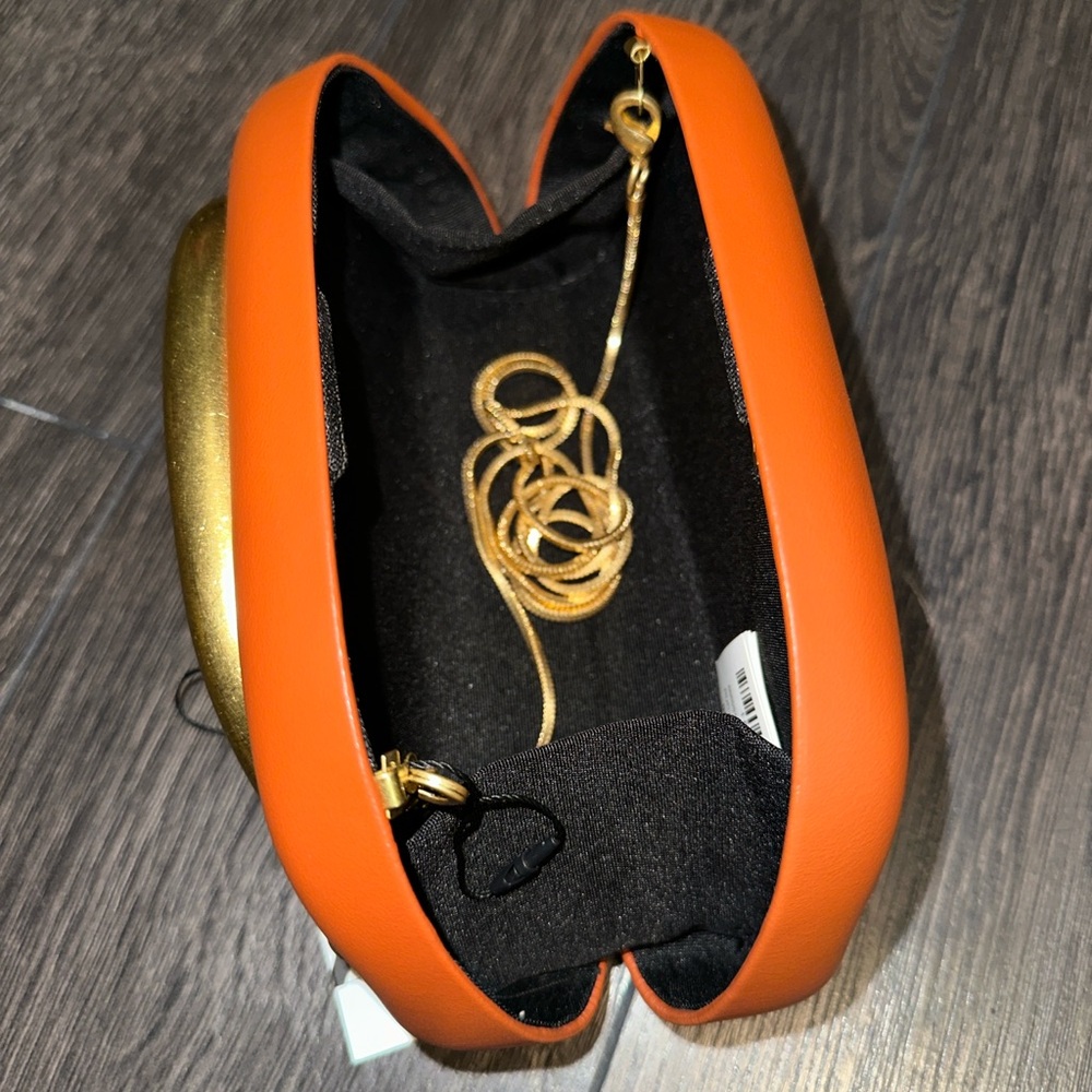 Zara Orange Gold Brassel Clutch - Picture 11 of 14